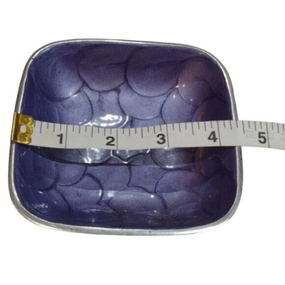 Pair Small‎ Ceramic Trinket Dishes Bowls by Suma Ceramic Inlay & Silvered Outers - Picture 10 of 12